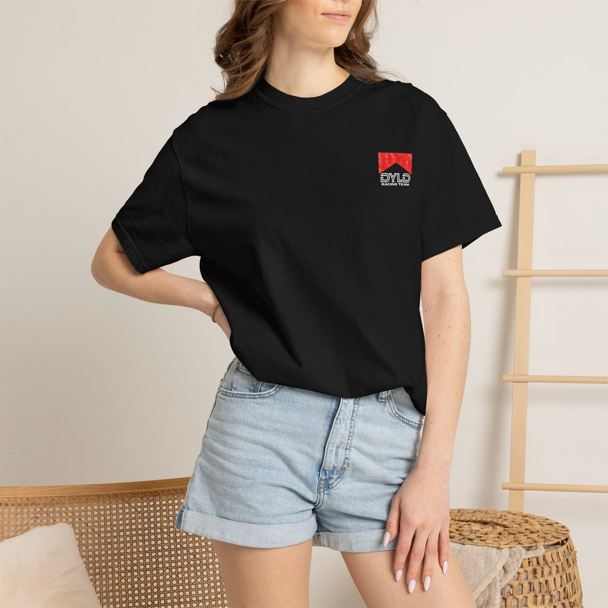 DYLD Racing Team T-Shirt — Black Garment-Dyed Motorsport Tee