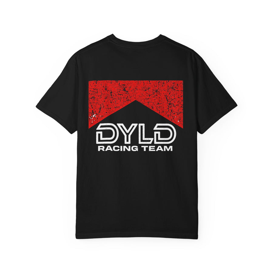 DYLD Racing Team T-Shirt — Black Garment-Dyed Motorsport Tee