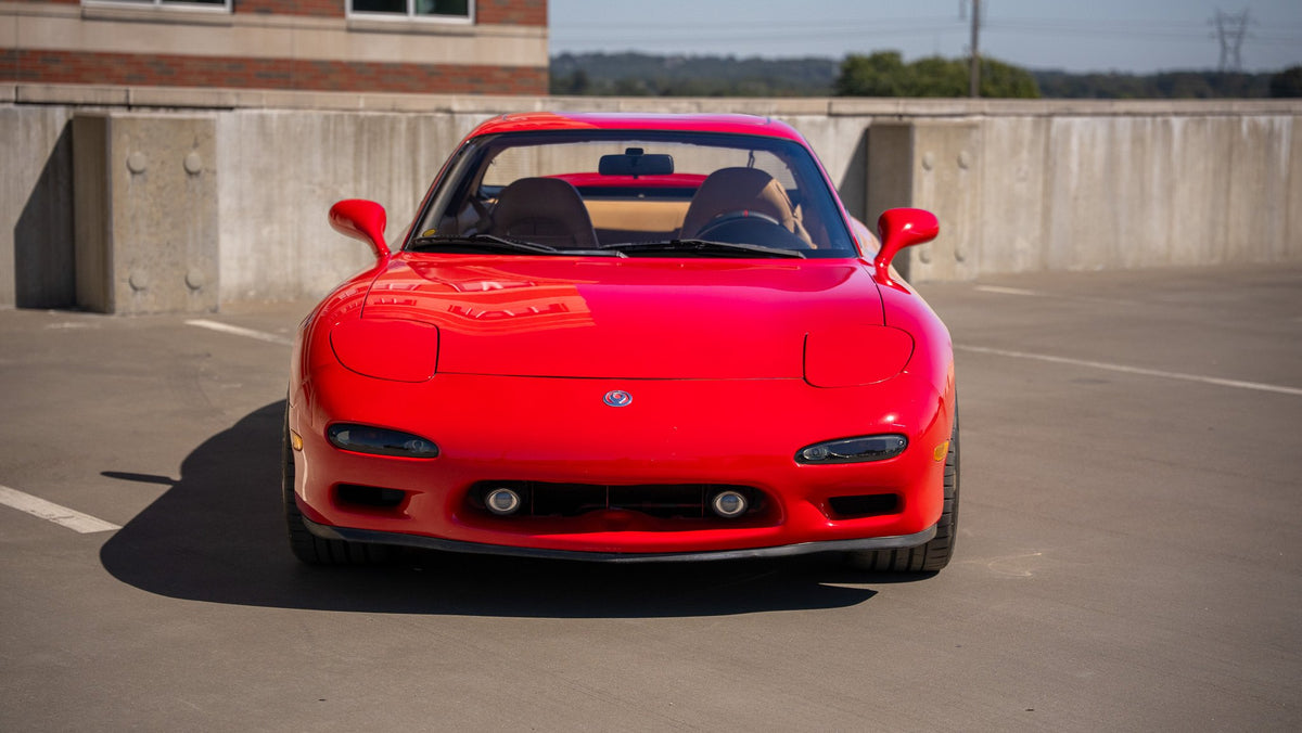 Front view of the red RX-7 FD