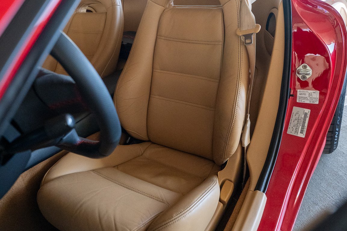 Tan leather driver seat in the RX-7