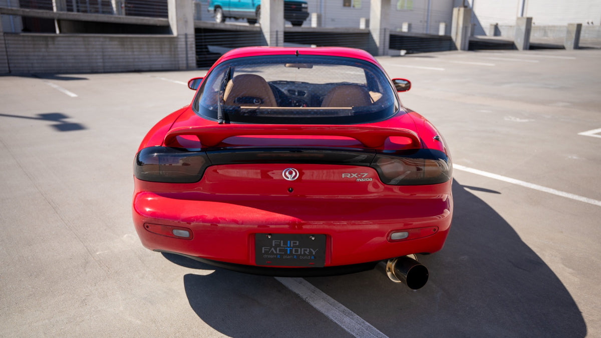 Rear view of the red RX-7